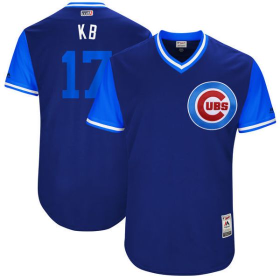 Men Chicago Cubs #17 Kb Blue New Rush Limited MLB Jerseys